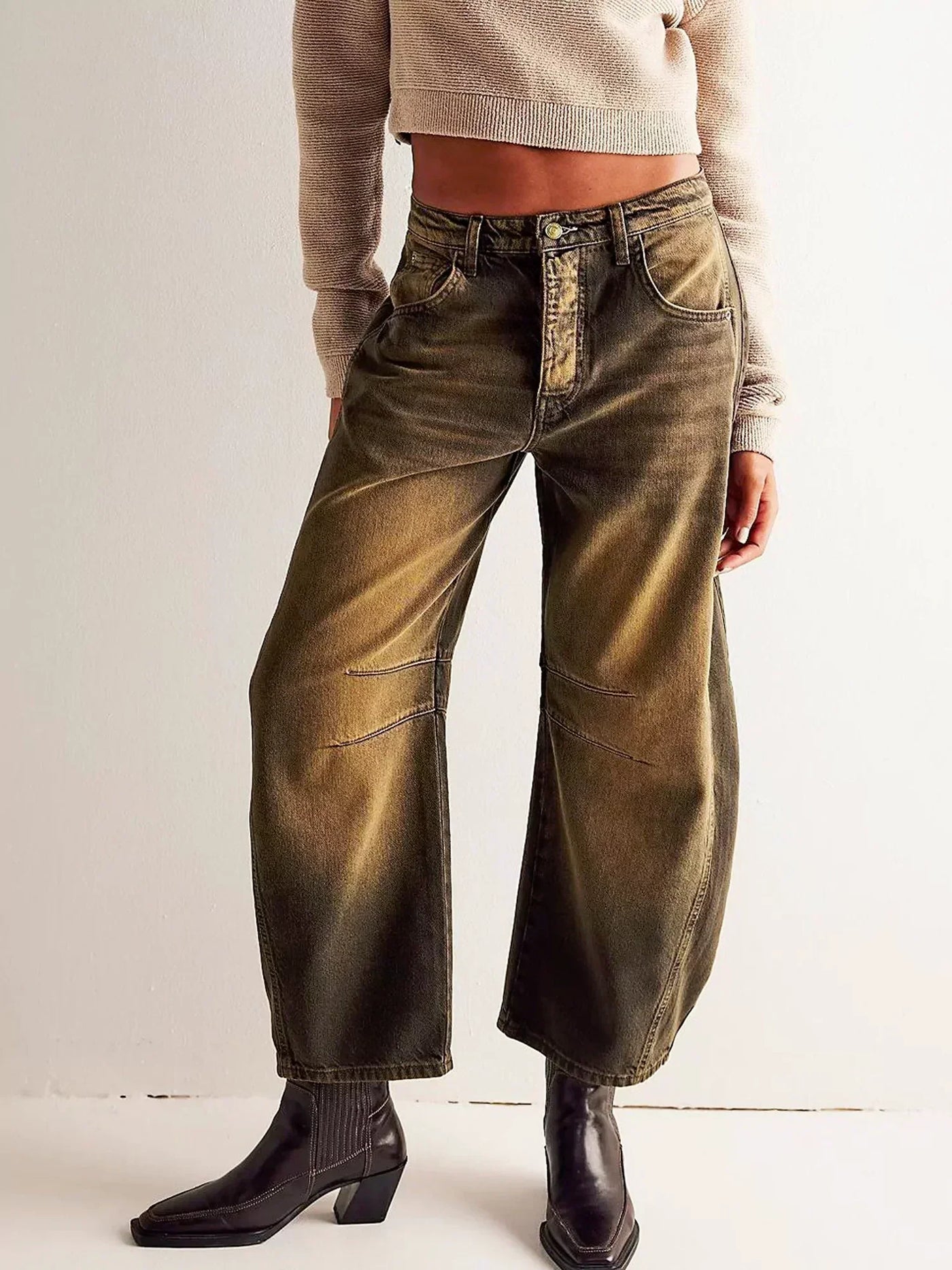 Dames Jeans Met Wijde Pijpen En Opvallende Print