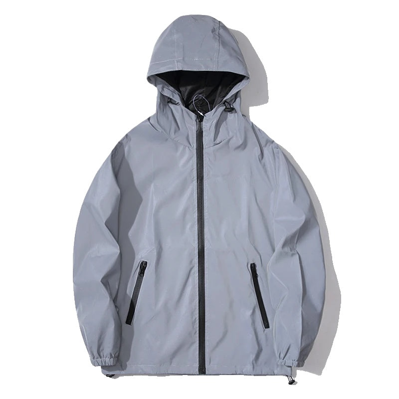 Heren Hooded Windbreaker Reflecterend Modern