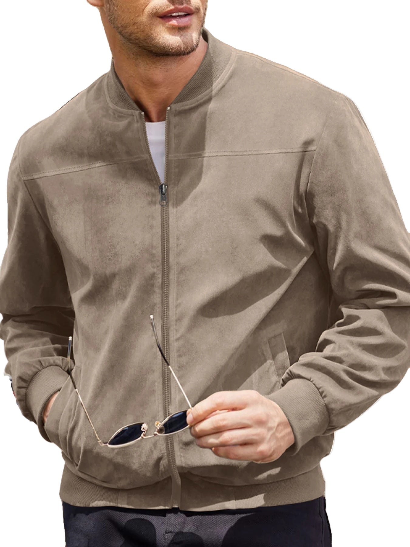 Heren Velvet Bomber Jacket Casual Sportstijl