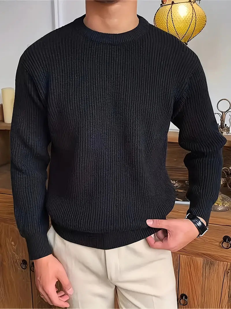 Heren casual sweater zwart wit