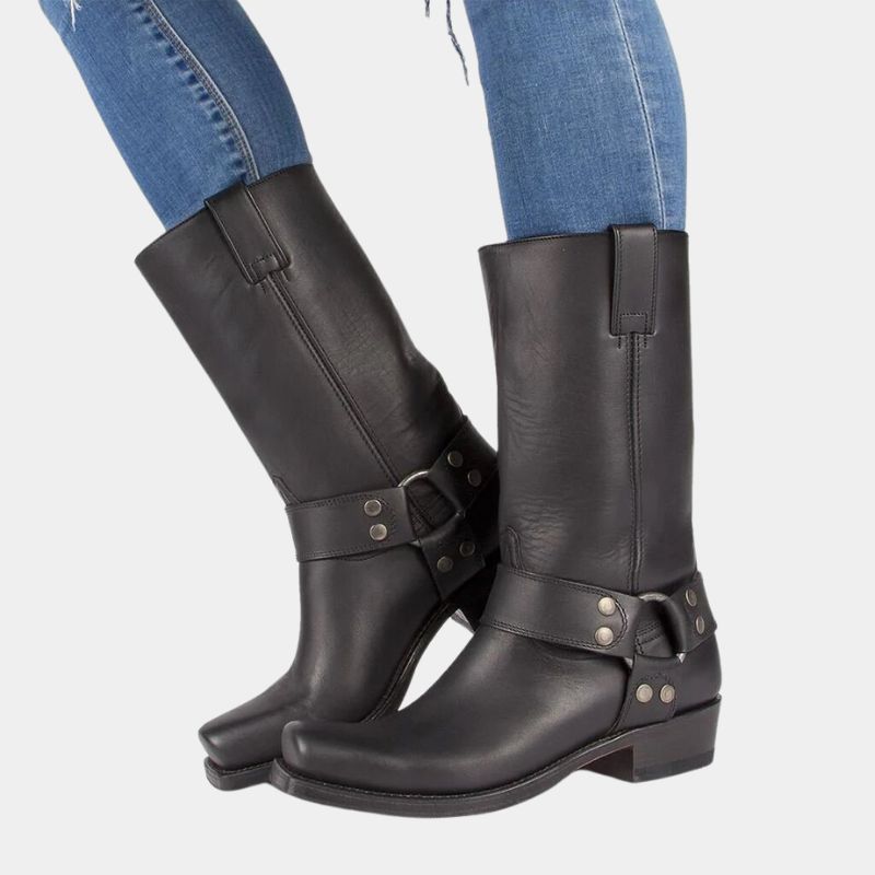 Dames cowboylaarzen leer klassiek design