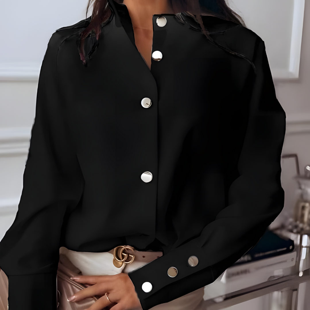 Dames Blouse Met Metalen Gesp