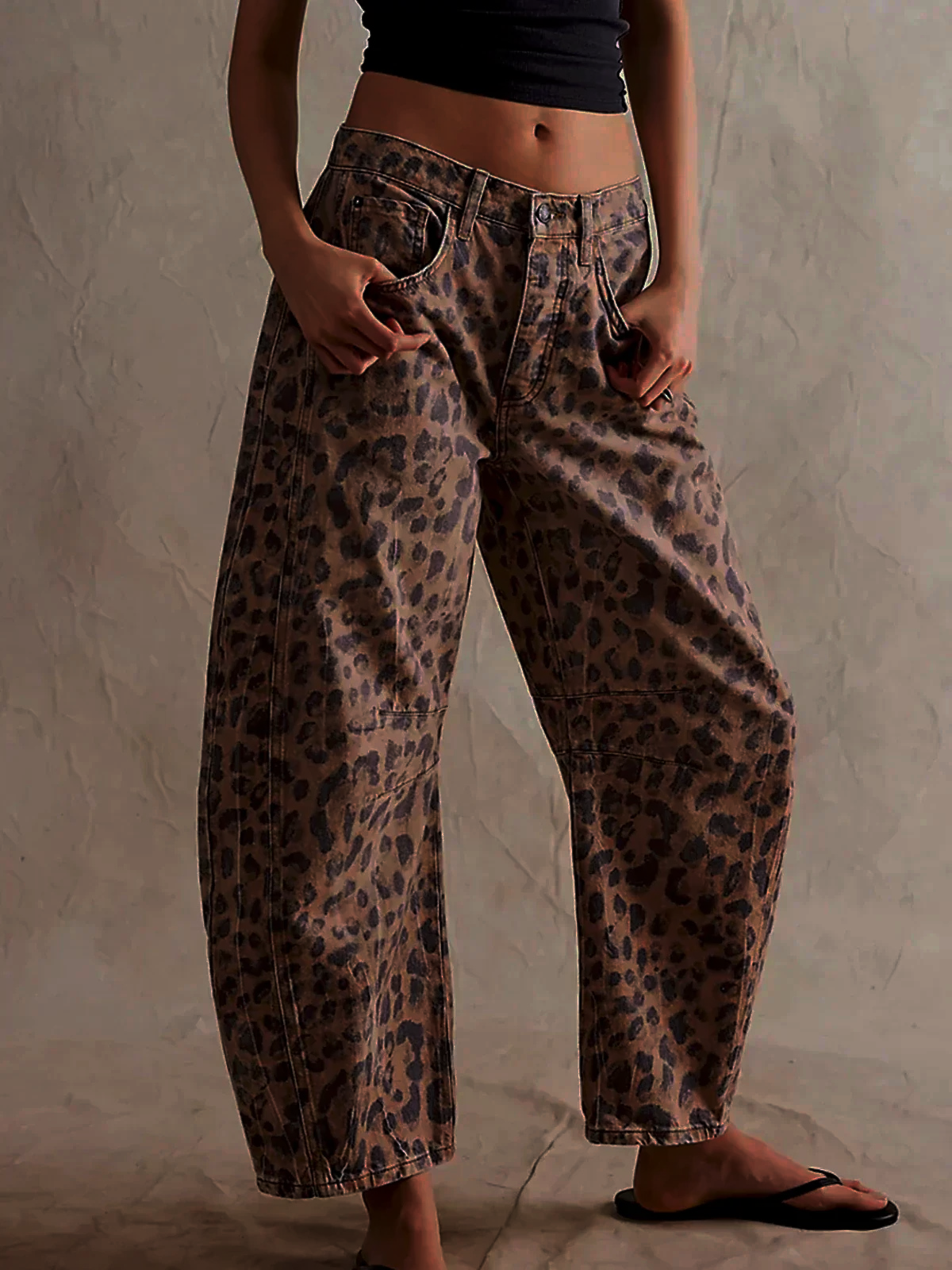 Dames Jeans Met Wijde Pijpen En Opvallende Print