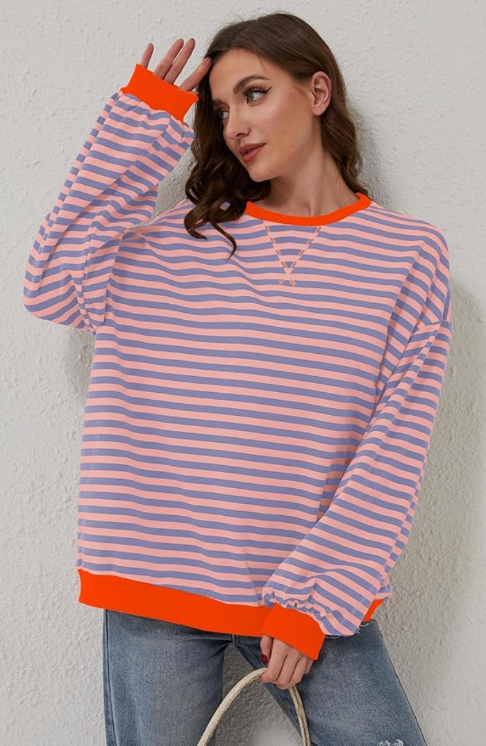 Gestreepte Trui met Klassiek Design