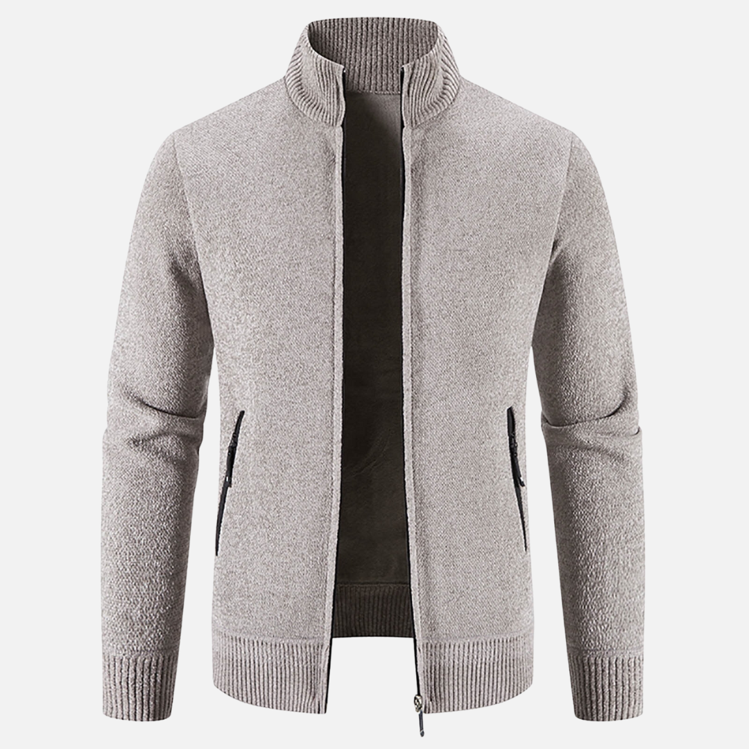Heren fleece vest met ribgebreide afwerking