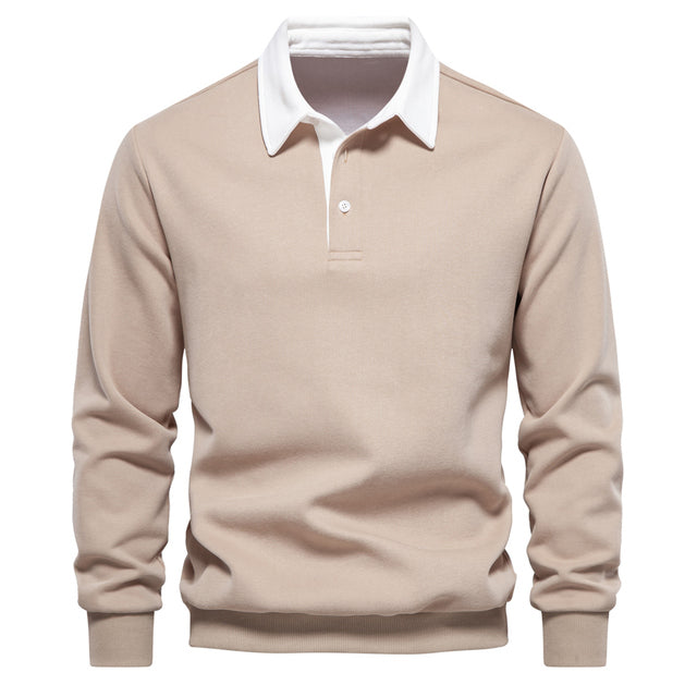 Heren Langarm Polo Met Klassiek Design