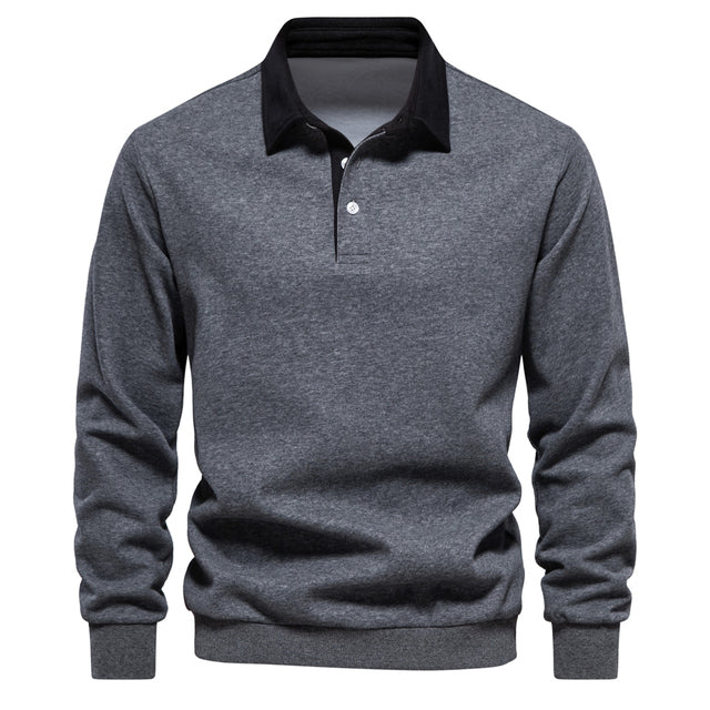Heren Langarm Polo Met Klassiek Design