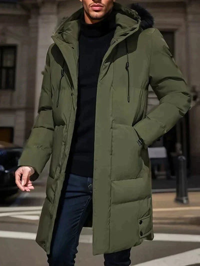 Heren padded long winter jacket