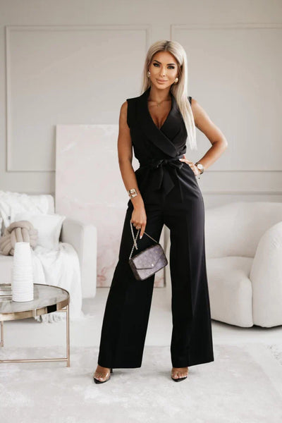Dames Jumpsuit Met Wrap V-hals
