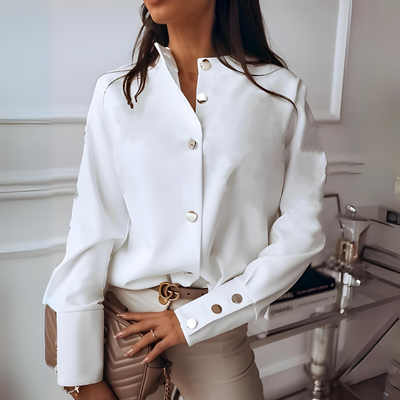Dames Blouse Met Metalen Gesp