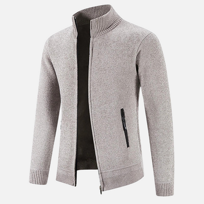 Heren fleece vest met ribgebreide afwerking