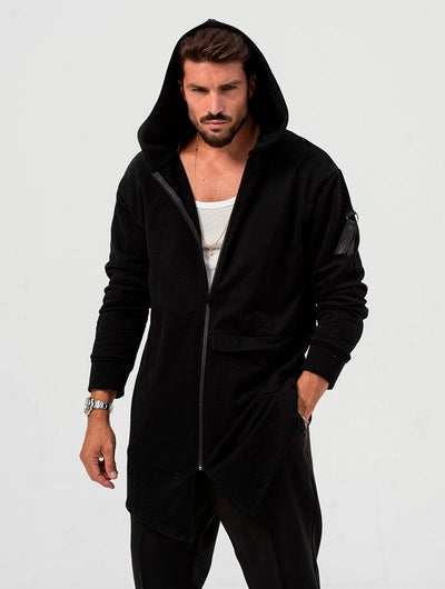 Heren Hoodie Met Asymmetrische Rits