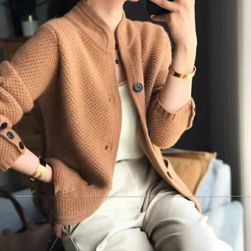Dames Gebreide Cardigan Met Knopen