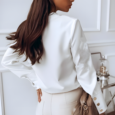 Dames Blouse Met Metalen Gesp