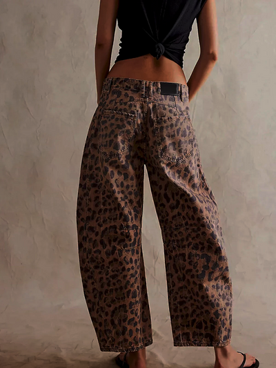 Dames Jeans Met Wijde Pijpen En Opvallende Print