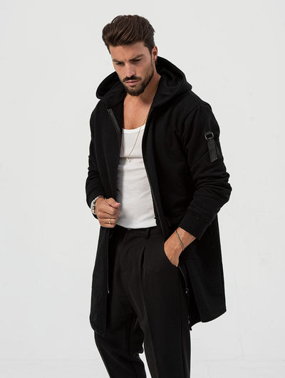 Heren Hoodie Met Asymmetrische Rits