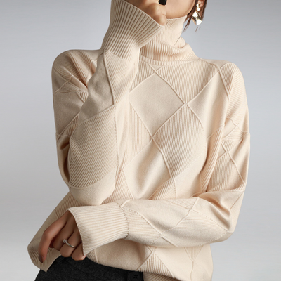Dames turtleneck pullover kasjmier