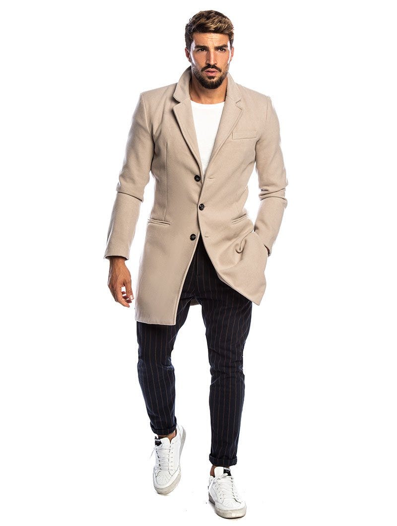 Heren Slim Fit Beige Colbert