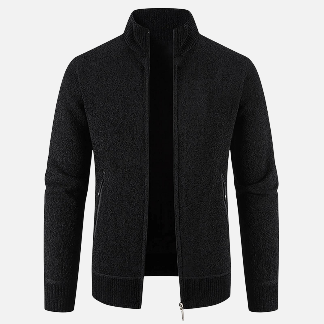 Heren fleece vest met ribgebreide afwerking