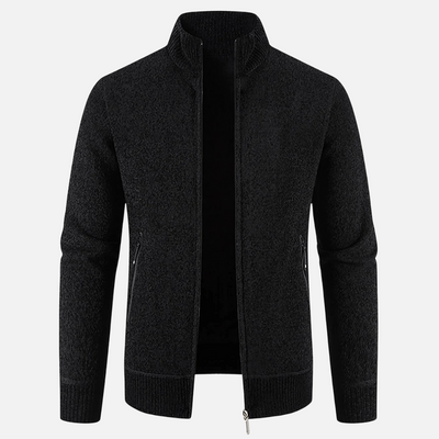 Heren fleece vest met ribgebreide afwerking