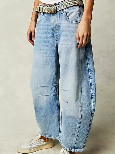 Dames Jeans Met Wijde Pijpen En Opvallende Print