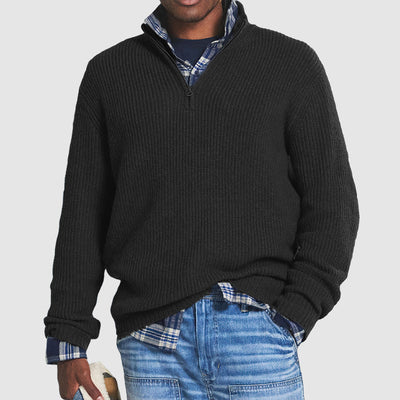 Heren kasjmier zip pullover