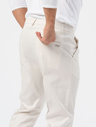 Heren Casual Fit Broek Crème