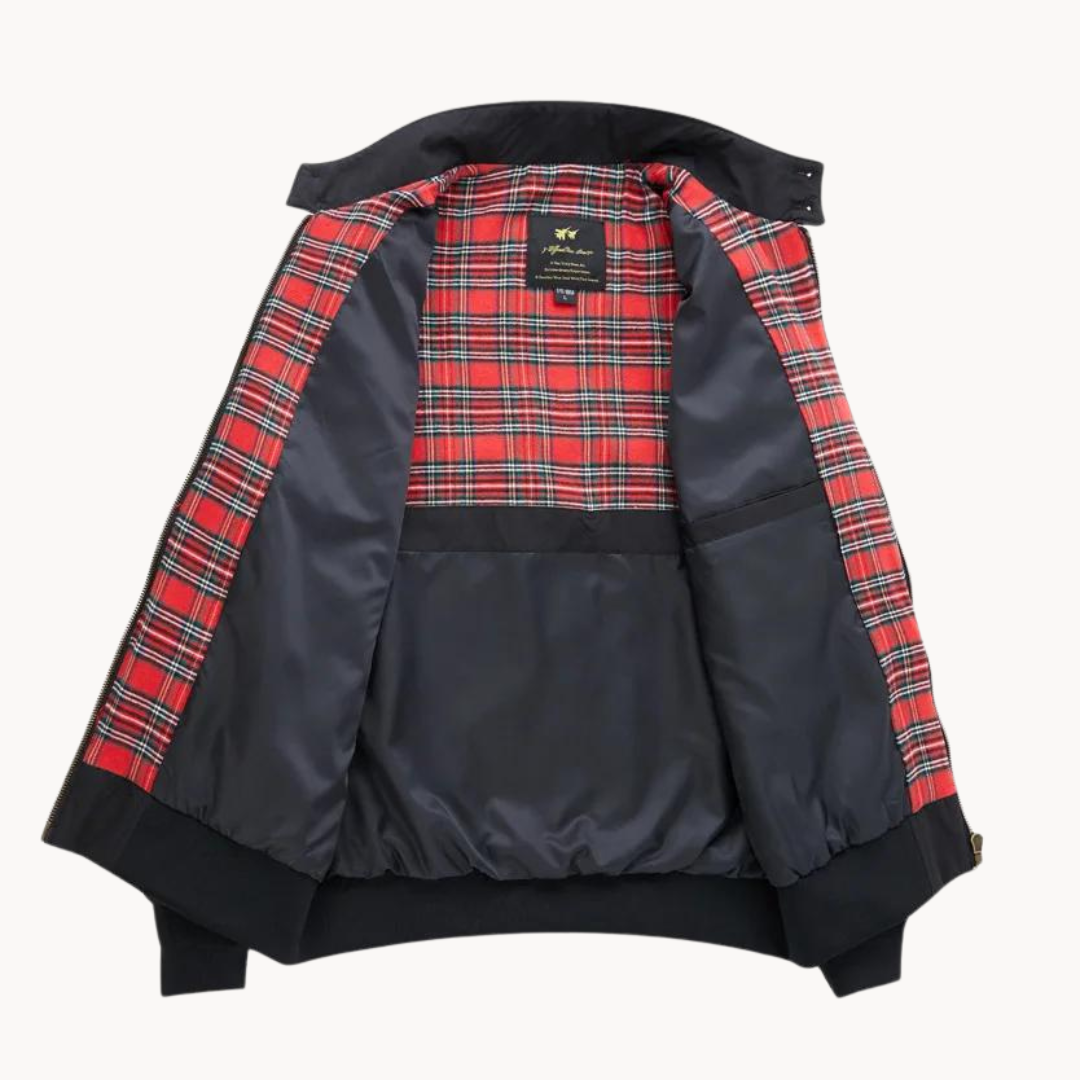 Heren Harrington jas met tartanvoering