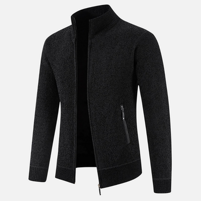 Heren fleece vest met ribgebreide afwerking