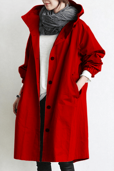 Dames trenchcoat waterdicht met capuchon