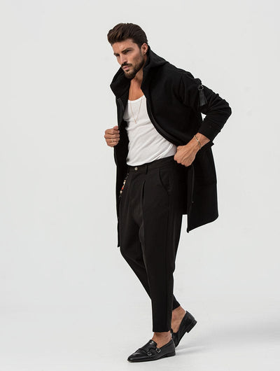 Heren Hoodie Met Asymmetrische Rits