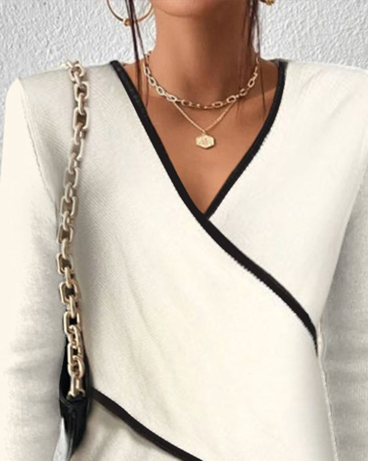 Dames Trui Met V-hals Slim Fit