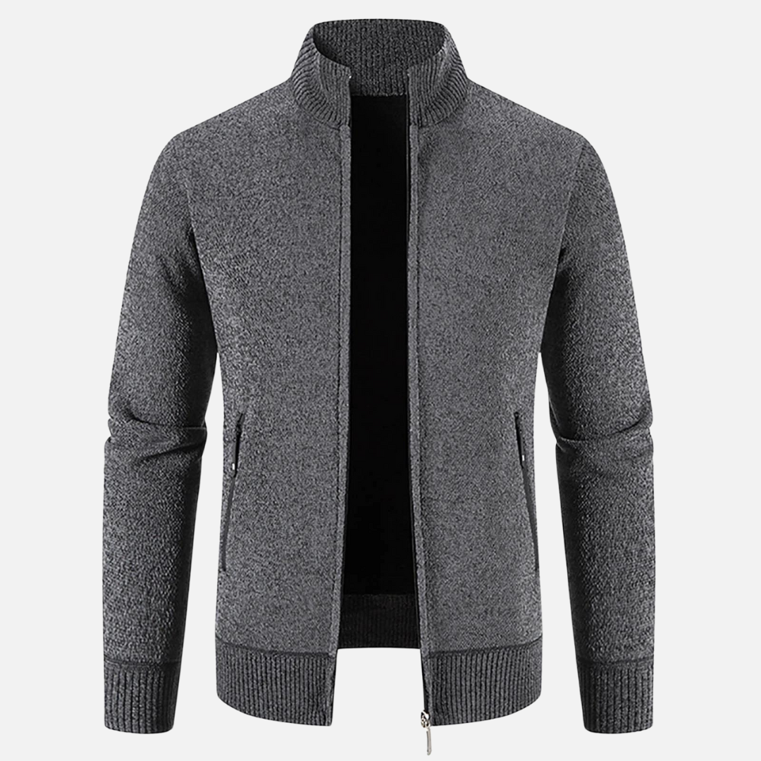 Heren fleece vest met ribgebreide afwerking