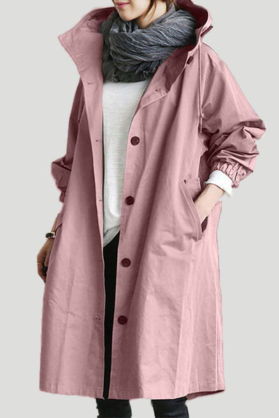 Dames trenchcoat waterdicht met capuchon
