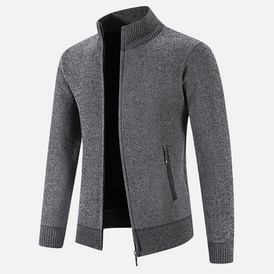 Heren fleece vest met ribgebreide afwerking
