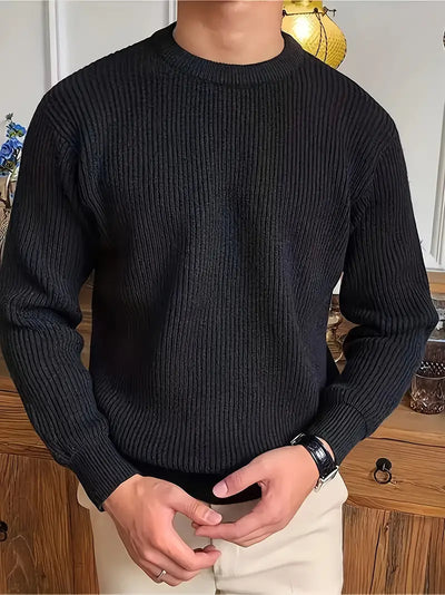 Heren casual sweater zwart wit