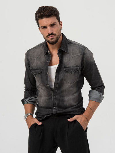 Heren Overshirt Met Opgestikte Zakken