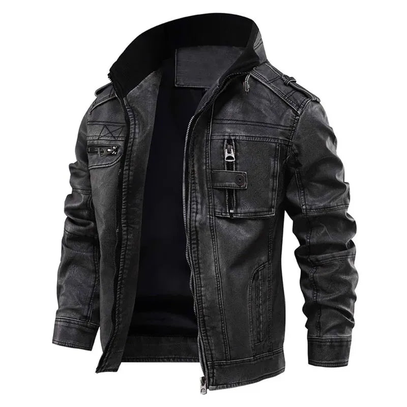 Heren Leren Jas Zwart Urban Edge