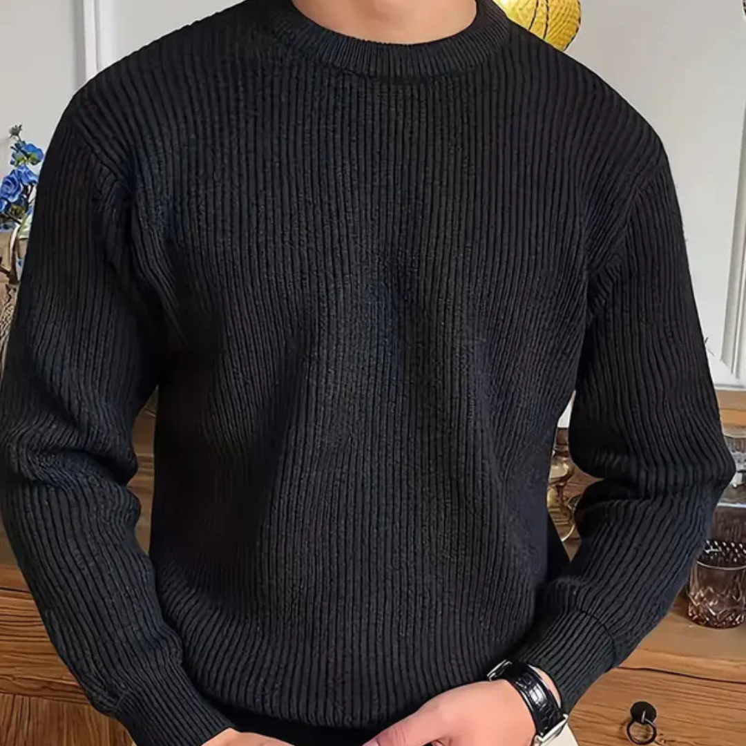 Heren casual sweater zwart wit