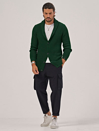 Heren Regular Fit Cardigan Met V-hals