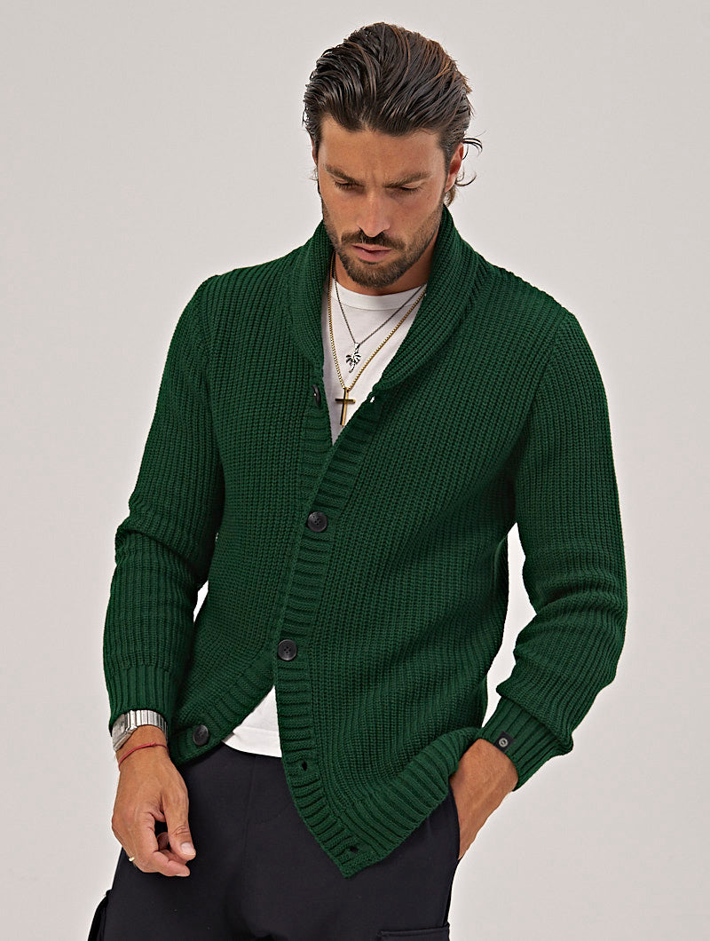 Heren Regular Fit Cardigan Met V-hals