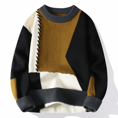 Heren Patchwork Trui met Modern Design