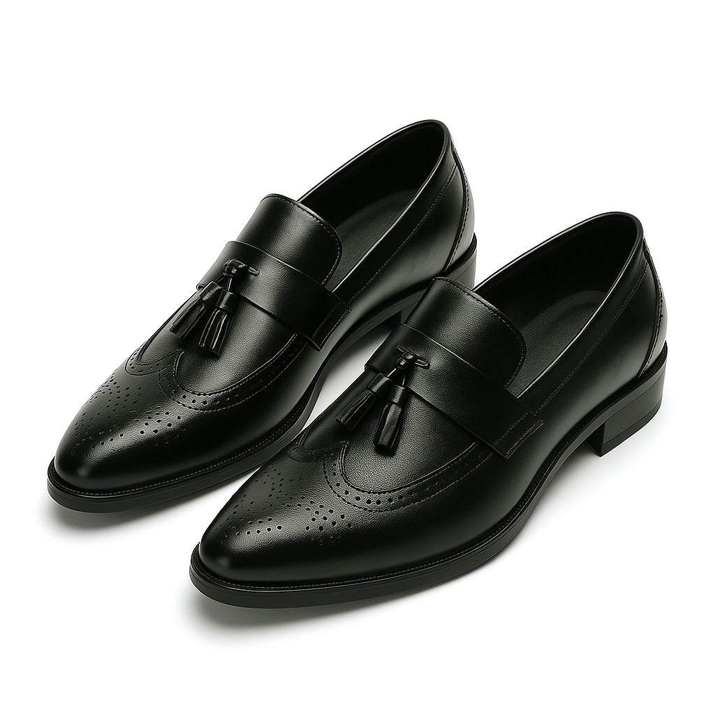Heren Leren Loafers Bruin Met Kwastjes