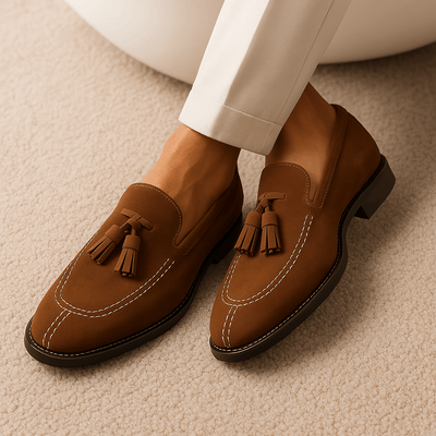 Heren Leren Loafers Bruin Verfijnd