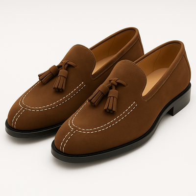 Heren Leren Loafers Bruin Verfijnd