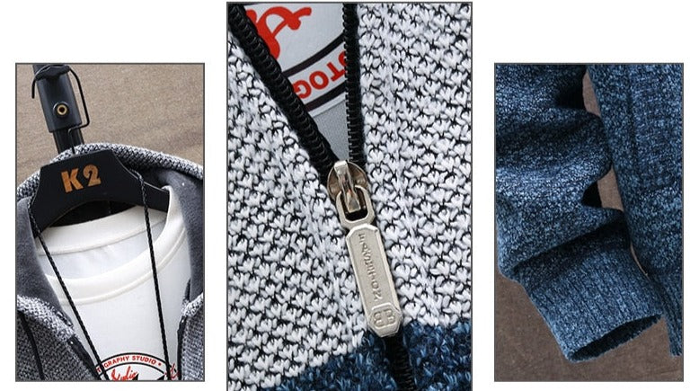 Heren Hoodie Patchwork Jas