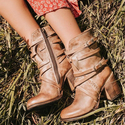 Dames Vintage Laarzen Met Hak