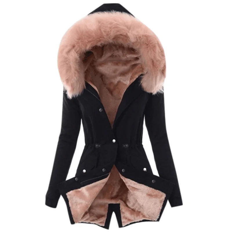 Dames Parka Jas Met Faux Fur Capuchon