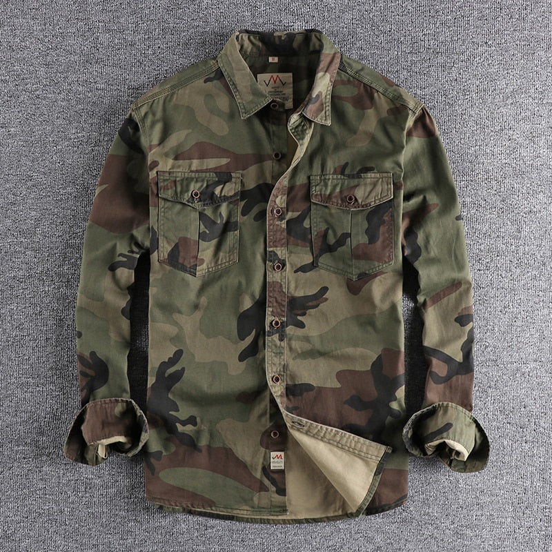 Heren Camouflage Cargoshirt