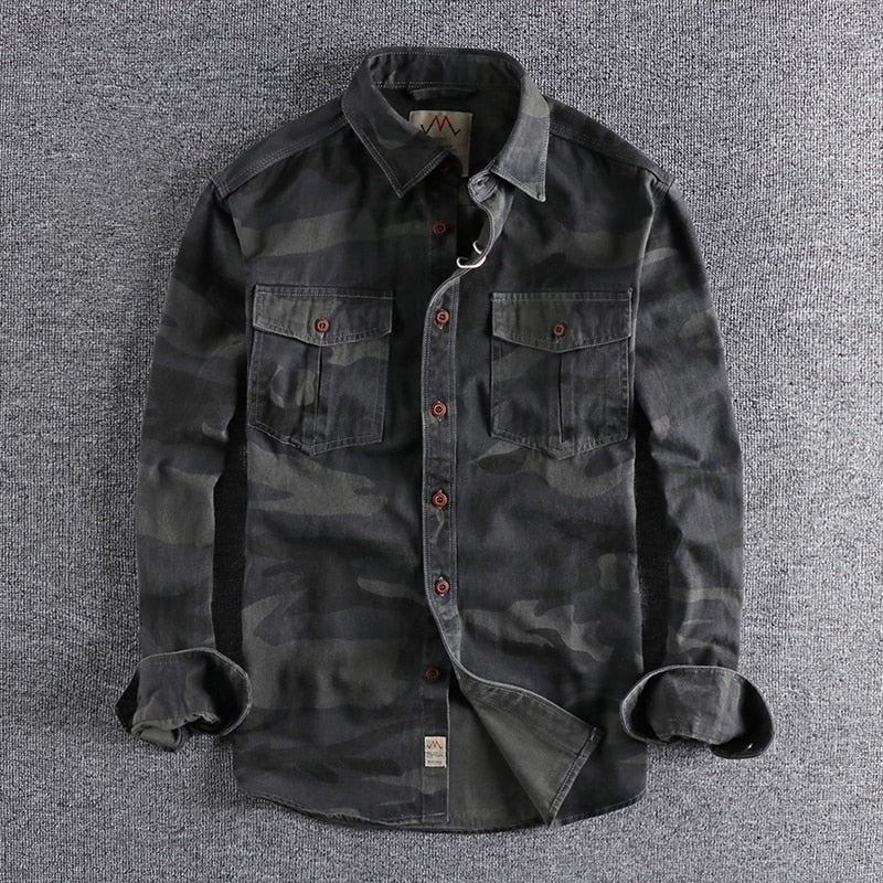 Heren Camouflage Cargoshirt